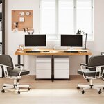 vidaXL Dessus de bureau marron clair bois chêne massif rectangulaire