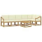 vidaXL Ensemble de canapés d'extérieur 7 pc Blanc et crème Polyester