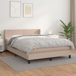 vidaXL Sommier à lattes de lit avec matelas Cappuccino 140x190 cm
