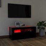 vidaXL Meuble TV avec lumières LED noir 90x35x40 cm