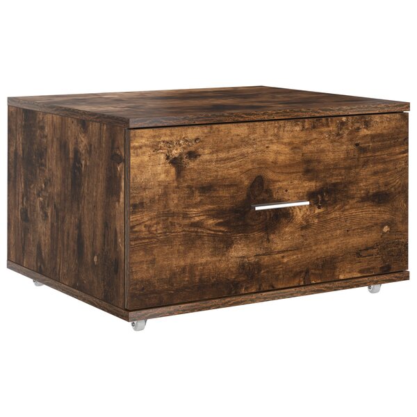 vidaXL Cabinet à tiroirs Chêne fumé MDF avec placage Cabinet à tiroirs
