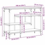 vidaXL Table Console avec étagère Bois ancien 100 x 35 x 75 cm