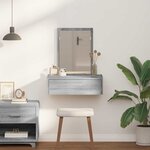 vidaXL Table de Toilette Gris 60 x 40 x 70 cm Bois d'ingénierie