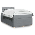 vidaXL Sommier à lattes de lit et matelas gris clair 120x190 cm tissu