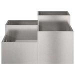 vidaXL Cache-pot de jardin Argent 80 x 80 x 48 cm Acier inoxydable