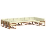 vidaXL Ensemble de canapés d'extérieur 10 pc Naturel et Crème