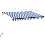 vidaXL Auvent automatique capteur de vent/LED 350x250 cm Bleu et blanc