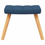 vidaXL Chaise de relaxation avec tabouret Bleu Tissu