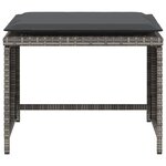 vidaXL Chaise de jardin avec tabouret gris résine tressée