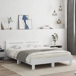 vidaXL Cadre de lit avec LED sans matelas blanc 140x190 cm
