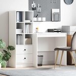 vidaXL Bureau avec rangement avec tiroir 2 Pièces Blanc 80 x 50 x 76 cm