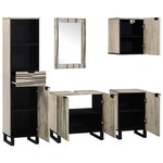 vidaXL Ensemble de mobilier de salle de bain 5 Pièces Marron noyer