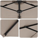 vidaXL Parasol cantilever de jardin Taupe 372 x 198 x 243 cm