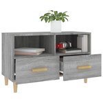 vidaXL Meuble TV Sonoma gris 80x36x50 cm Bois d'ingénierie