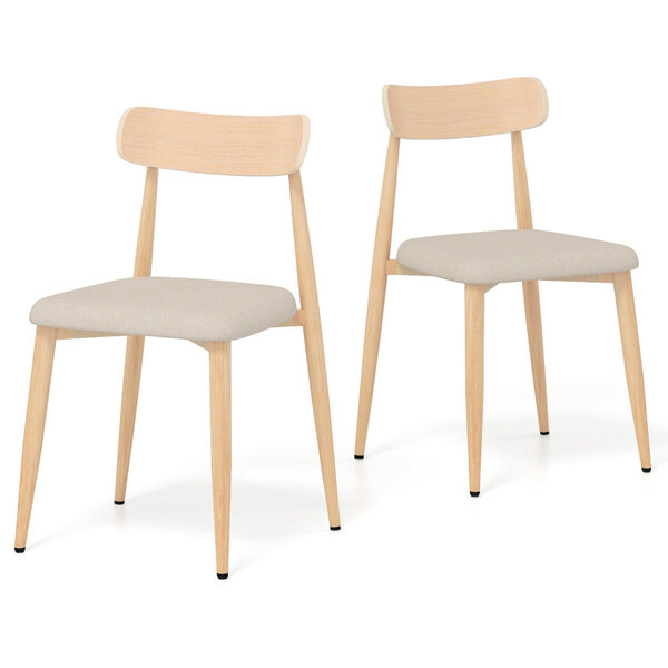 Lot de 2 chaises de salle à manger 49 x 48 x 79 cm assise confort ergonomique design moderne en métal chêne 20_0018638