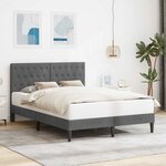 vidaXL Cadre de lit avec tête de lit Gris foncé 140 x 200 cm Velours