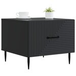vidaXL Table basse avec tiroir Noir 49 x 50 x 40 cm Bois d'ingénierie