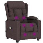 vidaXL Fauteuil électrique de massage Marron foncé Tissu
