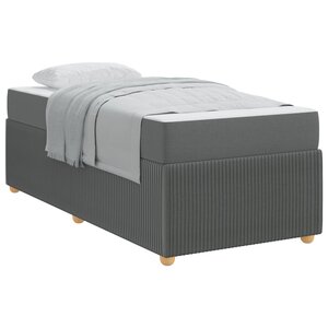vidaXL Cadre de lit avec matelas Gris foncé 80 x 200 cm tissu