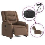 vidaXL Fauteuil inclinable électrique Marron Tissu