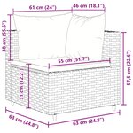 vidaXL Salon de jardin avec coussins 10 Pièces gris résine tressée
