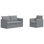 vidaXL Canapé 2 Pièces Gris clair 196 x 82 x 85 cm tissu