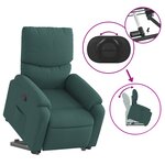 vidaXL Fauteuil inclinable vert foncé tissu