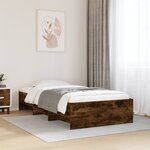 vidaXL Cadre de lit sans matelas chêne fumé 90x200cm bois d'ingénierie