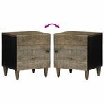 vidaXL Tables chevet 2 Pièces gris clair 40x33x46 cm bois manguier solide