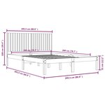 vidaXL Cadre de lit sans matelas noir 200x200 cm bois massif de pin