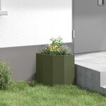 vidaXL Jardinière d'Angle Vert olive 30 x 30 x 35 cm Acier