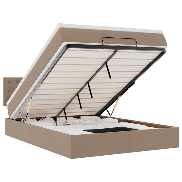 vidaXL Cadre de lit ottoman et matelas cappuccino 140x200cm similicuir
