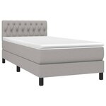 vidaXL Sommier à lattes de lit matelas LED Gris clair 100x200 cm Tissu