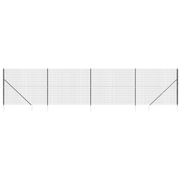 vidaXL Clôture en treillis métallique et ancrage anthracite 1 8x10 m