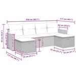 vidaXL Salon de jardin 6 Pièces avec coussins noir résine tressée