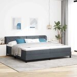 Lit Box Spring avec Matelas Gris Foncé 200x200 cm Velours