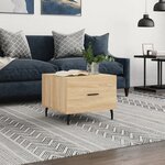 vidaXL Table basse Chêne sonoma 50x50x40 cm Bois d'ingénierie