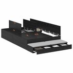 vidaXL Cadre de lit avec rangement Chêne noir 120 cm Bois d'ingénierie