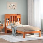 vidaXL Lit bibliothèque sans matelas cire marron 90x200 cm pin massif
