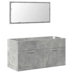 vidaXL Ensemble de meubles de salle de bain 4 Pièces gris béton