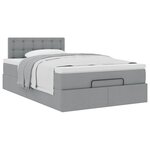 vidaXL Lit ottoman avec matelas gris clair 120x190 cm tissu