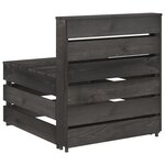 vidaXL Salon de jardin 3 Pièces Bois de pin imprégné de gris