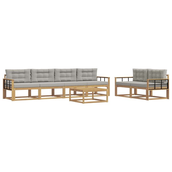 vidaXL Ensemble de canapés d'extérieur 6 Pièces Blanc et gris clair