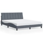 vidaXL Cadre de lit avec LED sans matelas Hanko gris foncé 160x200cm velours