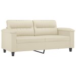 vidaXL Canapé 2 places avec oreillers crème 140 cm similicuir