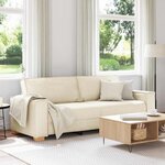 vidaXL Fauteuil avec coussin avec oreiller Beige 220 x 78 x 84 cm Lin