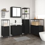 Ensemble de meubles de salle de bain 5 pièces en chêne noir en bois composite
