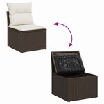 vidaXL Ensemble de canapé de jardin avec coussin 5 Pièces Marron  Crème