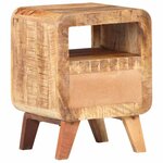 vidaXL Table de chevet 30x30x41 cm Bois de manguier brut