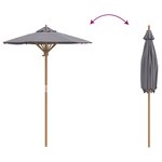 vidaXL Parasol de jardin gris foncé 150x210 cm en bambou